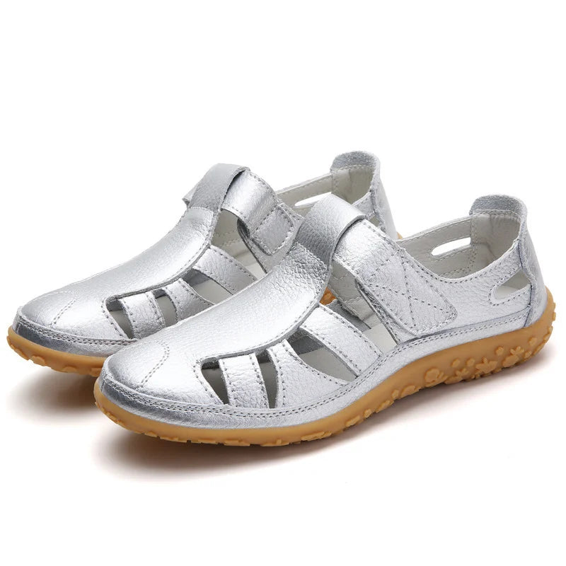 Damen Slip-on Sandalen aus veganem Leder