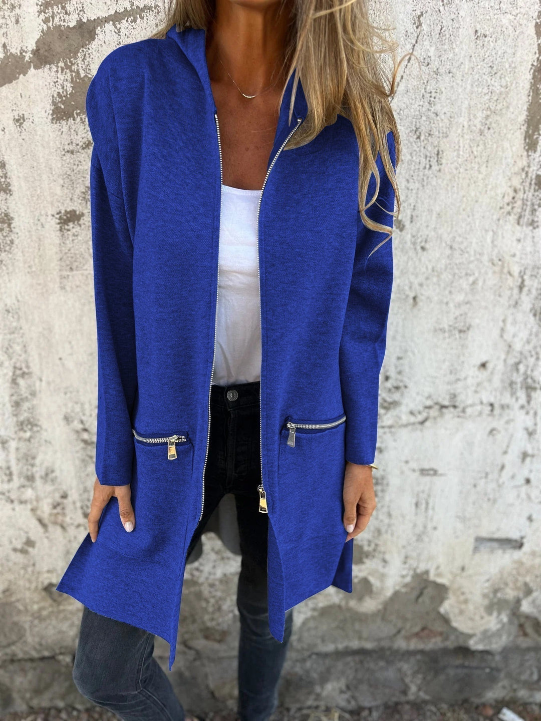 Damen Lange Strickjacke | Einfarbig