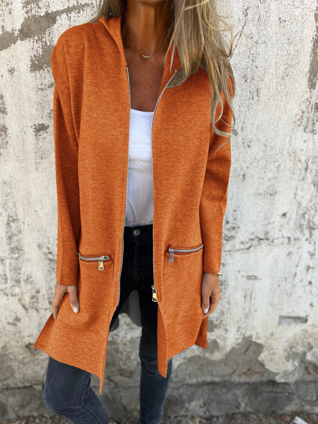 Damen Lange Strickjacke | Einfarbig
