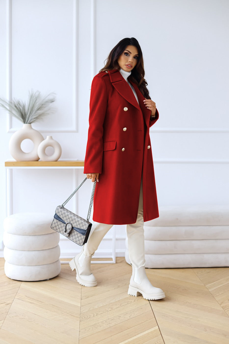Damen Stilvoller Langer Lockerer Mantel | Winter