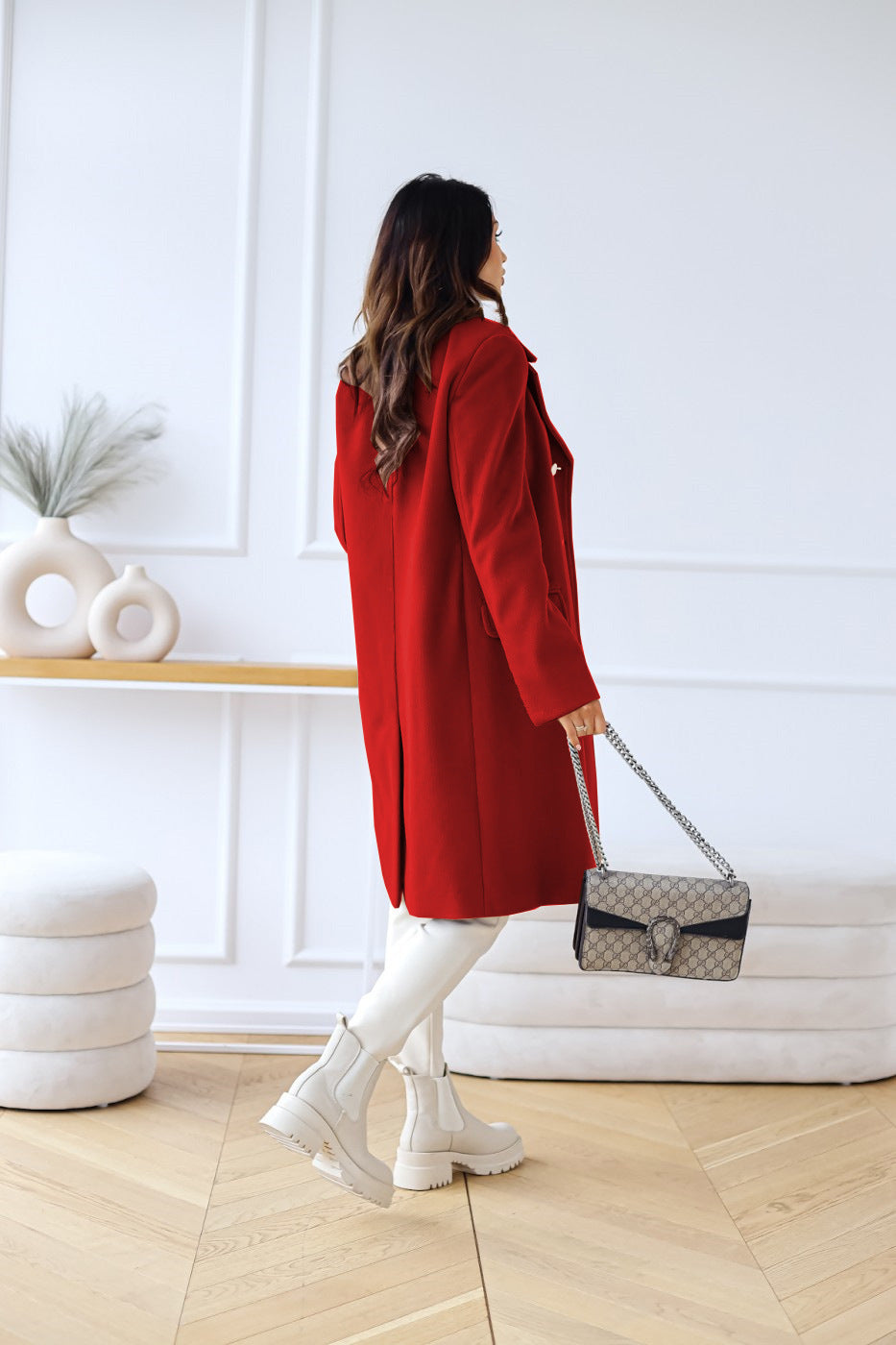 Damen Stilvoller Langer Lockerer Mantel | Winter