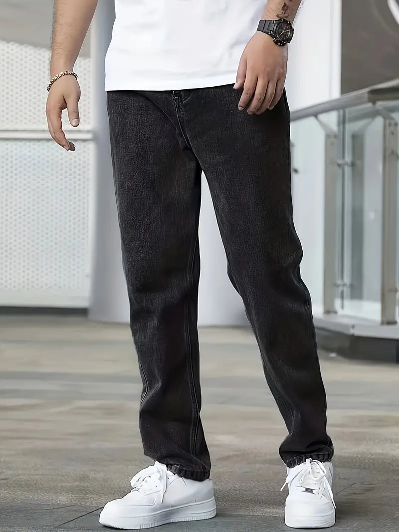 Freizeit Leicht Gewaschene Herrenjeans | Gerades Bein