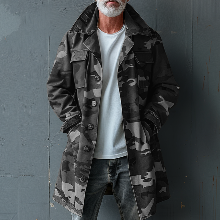 Langer Herrenmantel Mit Taschen | Winter
