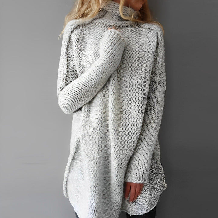 Damen Langer Rollkragen-Winterpullover | Freizeit