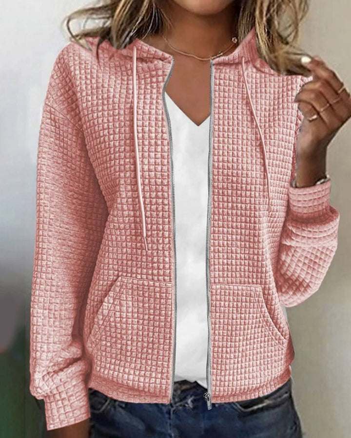 Stylischer Damen Hoodie Mit Langem Ärmel | Mit Reißverschluss