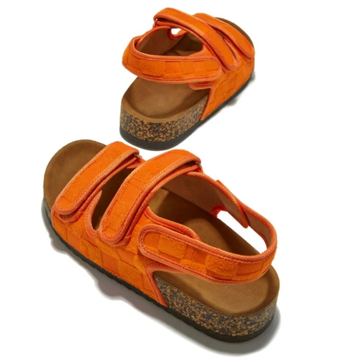 Damen Sommer-Korksandalen mit Doppelriemen und Offener Zehenpartie