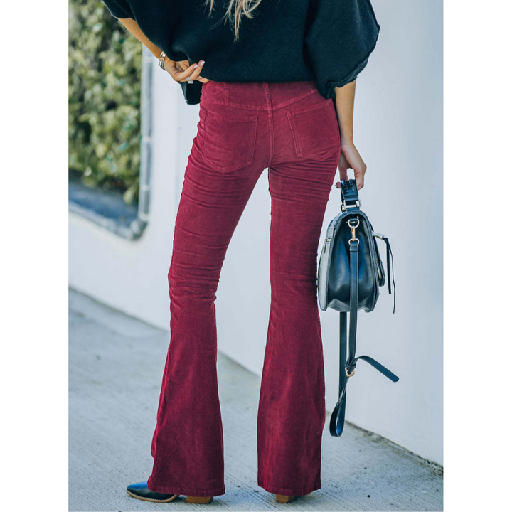 Damen Cord Jeans Mit Weitem Bein | High Waist