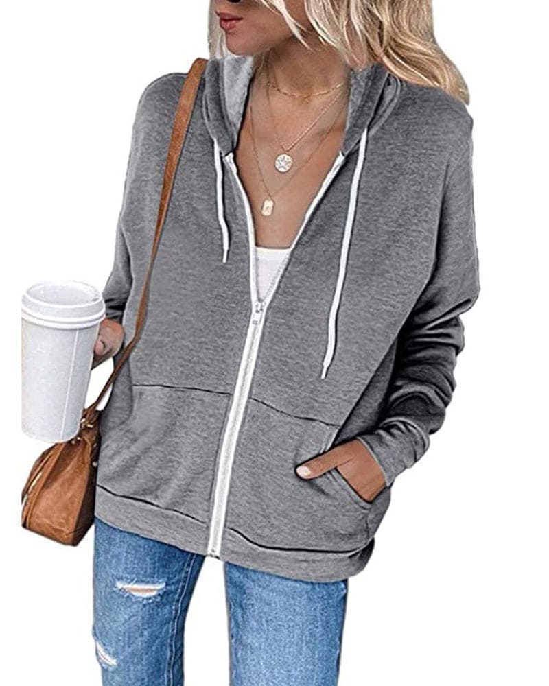 Damen Kapuzen Strickjacke | Mit Reißverschluss