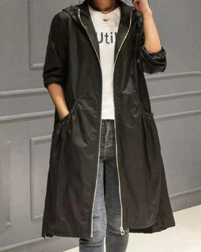 Regenjacke Für Damen Mit Kapuze | Lang