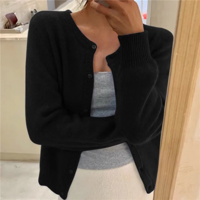 Gestrickte Strickjacke Für Damen | Langarm
