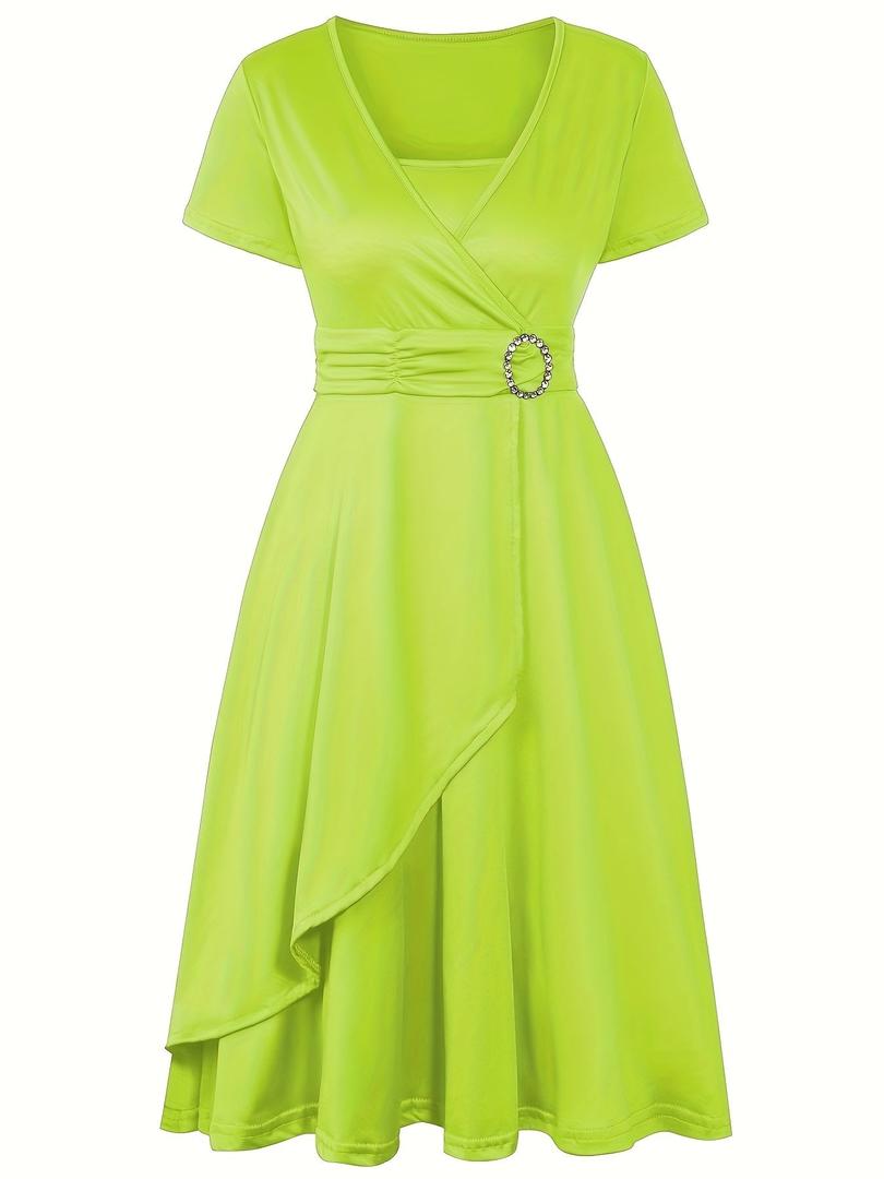 Stilvolles Abendkleid Mit V-Ausschnitt Für Damen | Midi