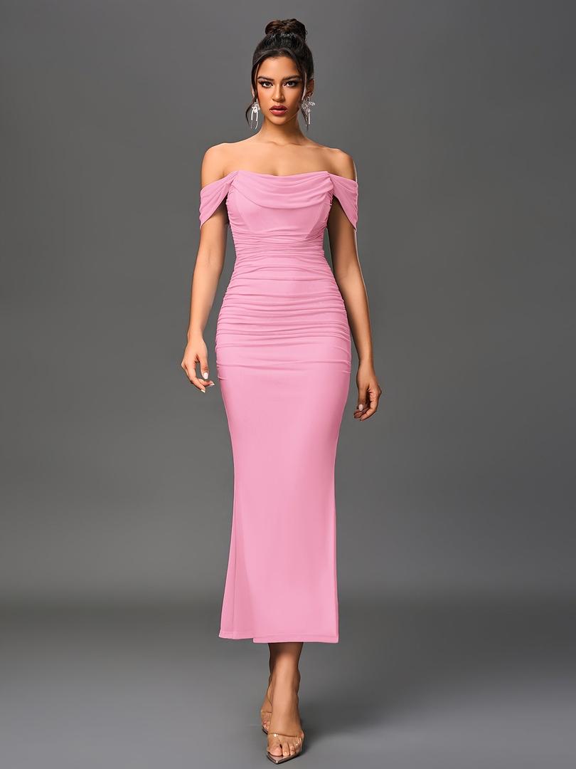 Damen Maxi Hochzeitsgastkleid | Schulterfrei