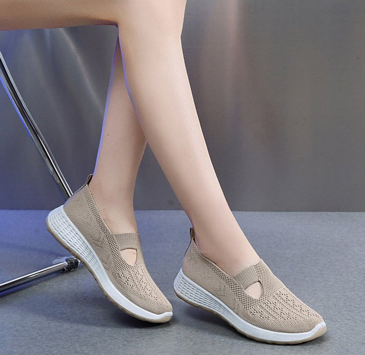Slip-On-Mesh-Schuhe mit Cutout-Vorderblatt für Damen