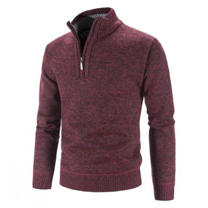 Herren-Winterpullover Mit Halbem Reißverschluss | Lange Ärmel