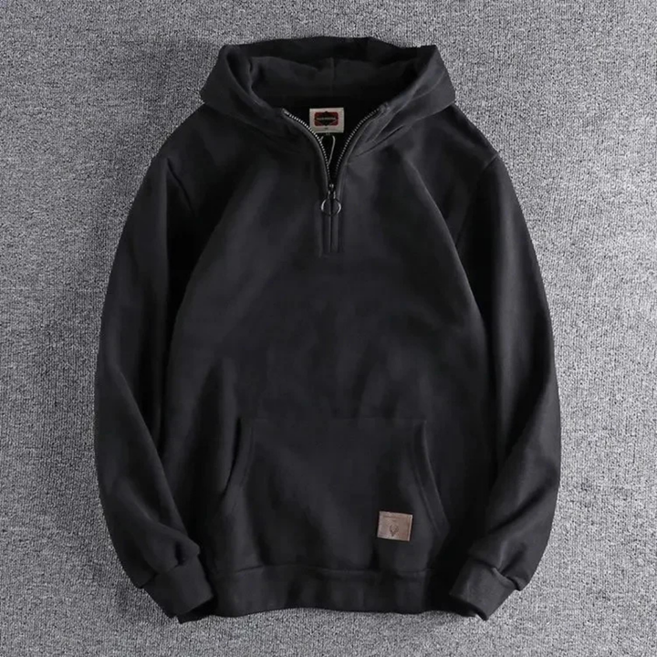 Lässiger Herren-Hoodie Mit Halbem Reißverschluss | Winter