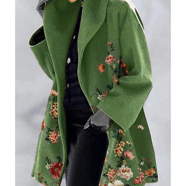 Bedruckter Winter Trenchcoat Für Damen | Lang