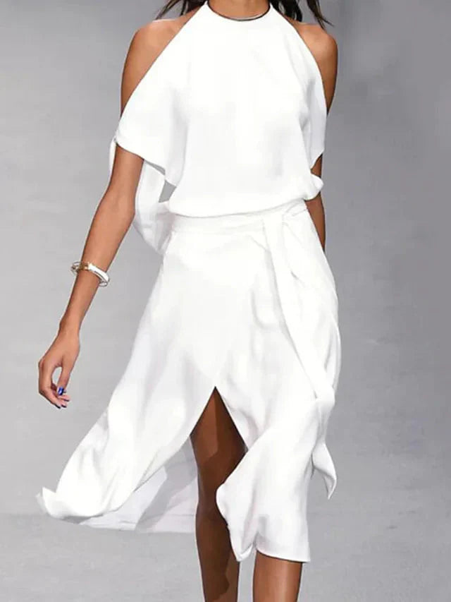 Damen Midikleid mit Neckholder-Ausschnitt