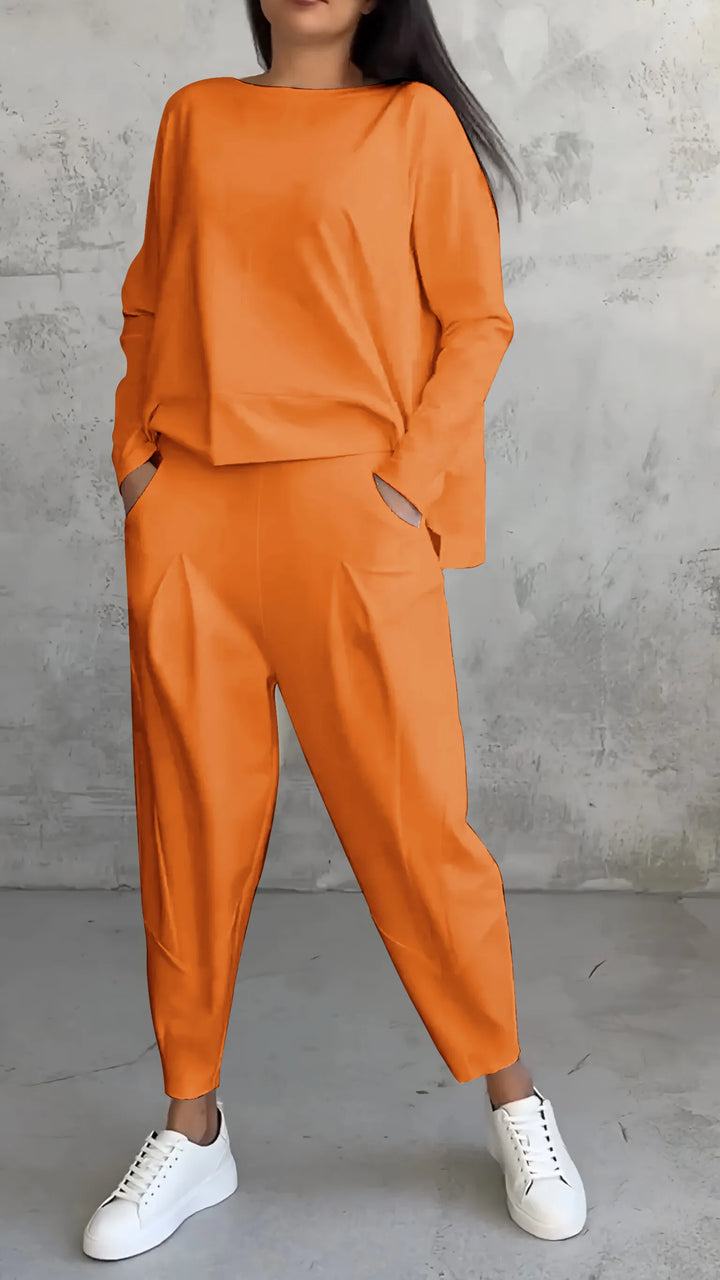 Loungewear-Set Aus T-Shirt Und Hose Für Damen | Langarm