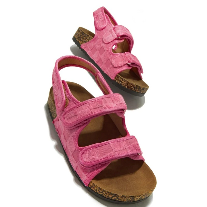 Damen Sommer-Korksandalen mit Doppelriemen und Offener Zehenpartie