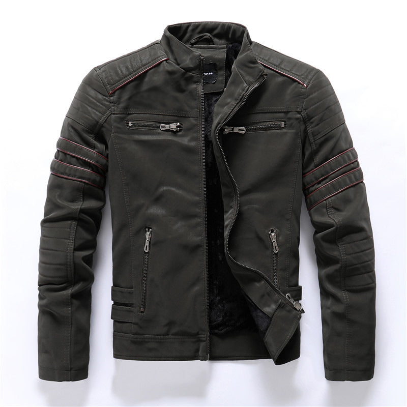 Schwarze Bikerjacke Für Herren | Mit Reißverschluss