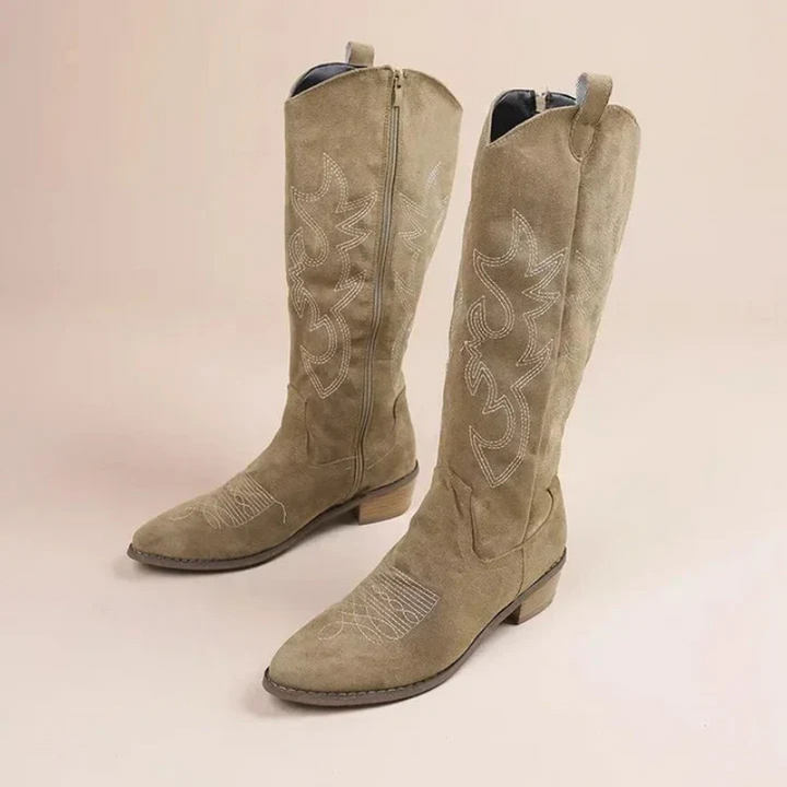 Stilvolle Hohe Cowboy-Stiefel Für Damen | Winter