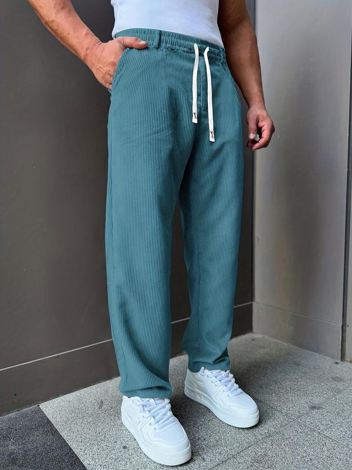 Herren Freizeit-Cordhosen | Verstellbarer Kordelzugbund