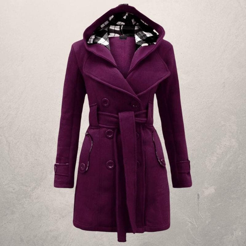 Damen Winter Zweireihiger Mantel | Mit Gürtel