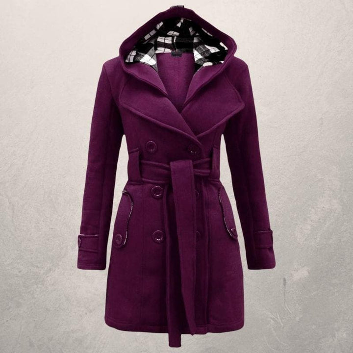 Damen Winter Zweireihiger Mantel | Mit Gürtel