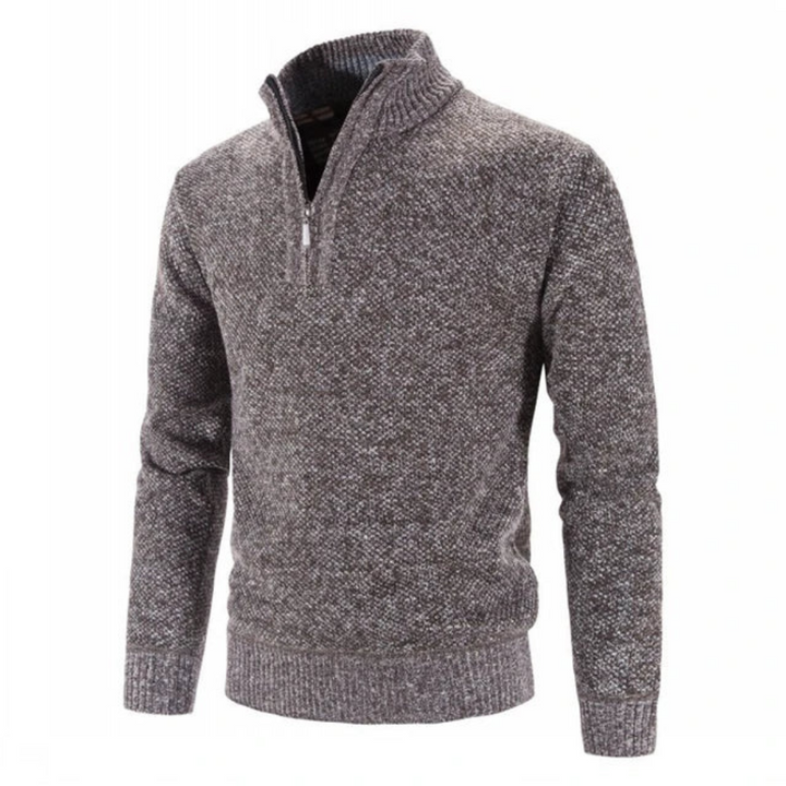 Herren-Winterpullover Mit Halbem Reißverschluss | Lange Ärmel