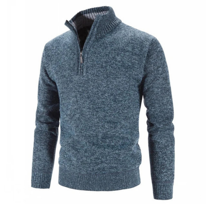 Herren-Winterpullover Mit Halbem Reißverschluss | Lange Ärmel