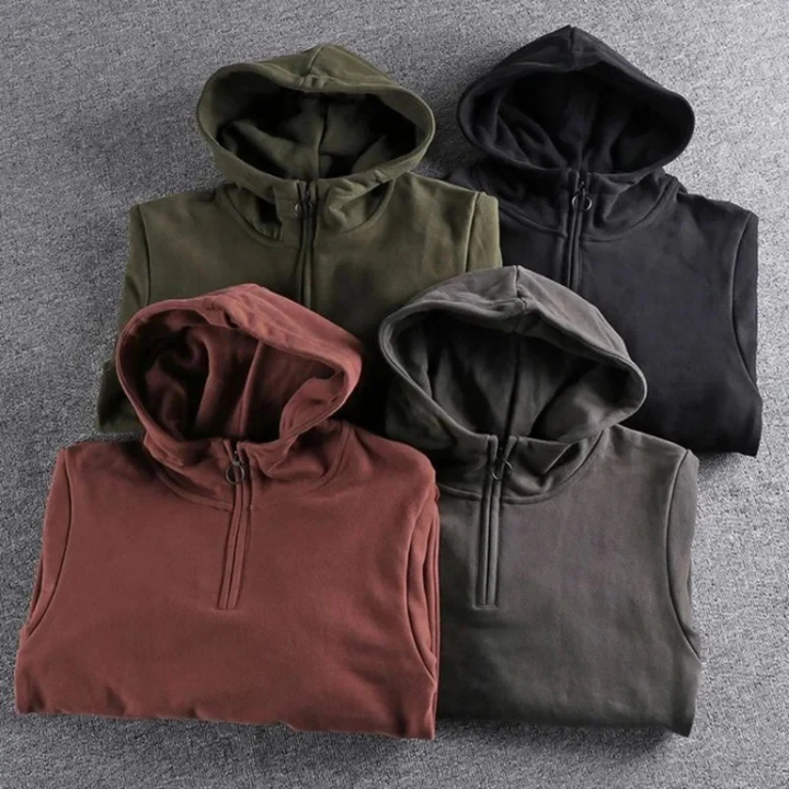 Lässiger Herren-Hoodie Mit Halbem Reißverschluss | Winter