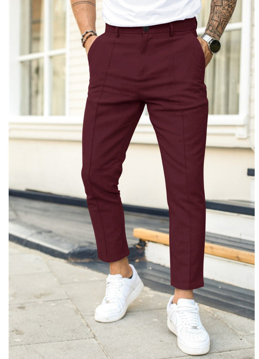 Herrenhose Knöchellang mit leicht schmal zulaufendem Bein
