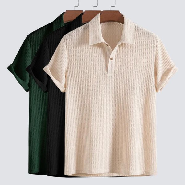 Herren Sommer Poloshirt mit Halber Knopfleiste and Kurzen Ärmeln