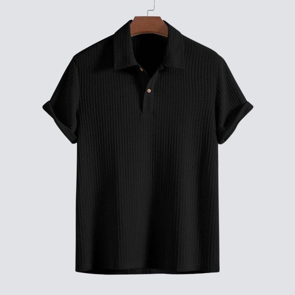 Herren Sommer Poloshirt mit Halber Knopfleiste and Kurzen Ärmeln