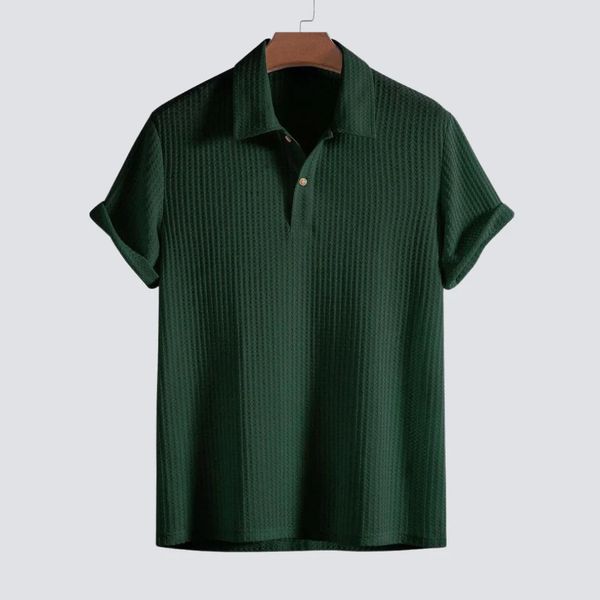 Herren Sommer Poloshirt mit Halber Knopfleiste and Kurzen Ärmeln