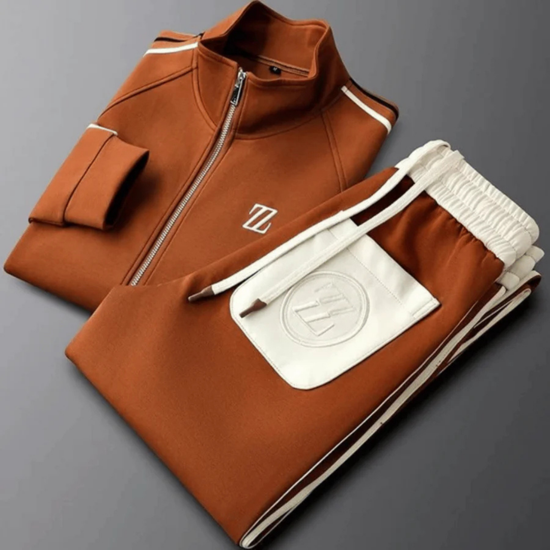 Herren Zweiteiliges Trainingsanzug Set Mit Reißverschluss | Slim Fit