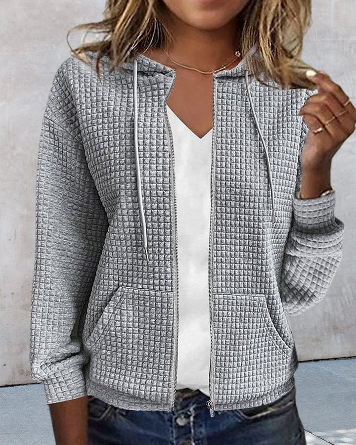 Stylischer Damen Hoodie Mit Langem Ärmel | Mit Reißverschluss