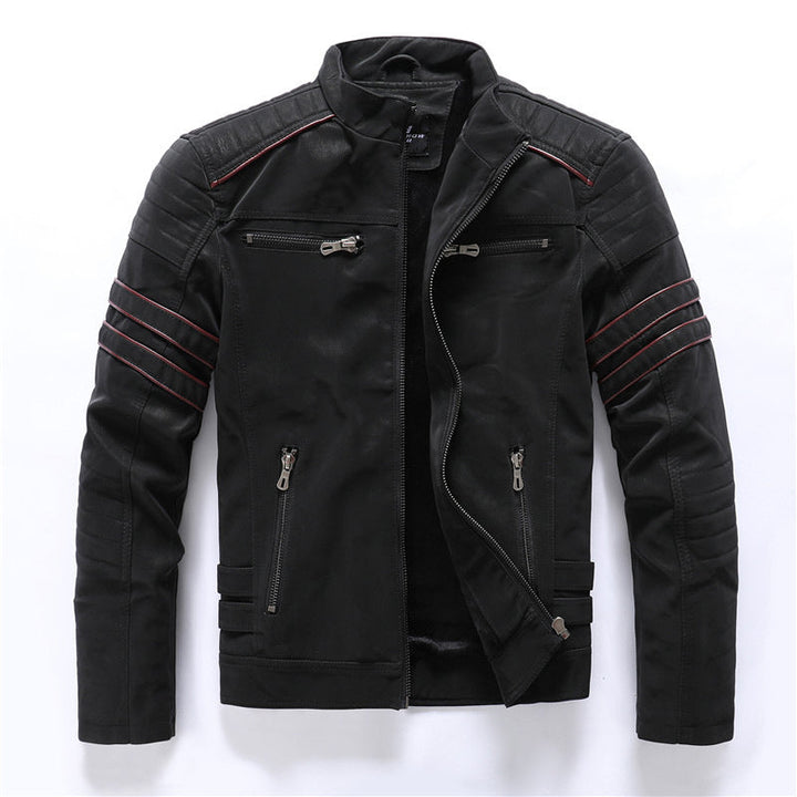 Schwarze Bikerjacke Für Herren | Mit Reißverschluss