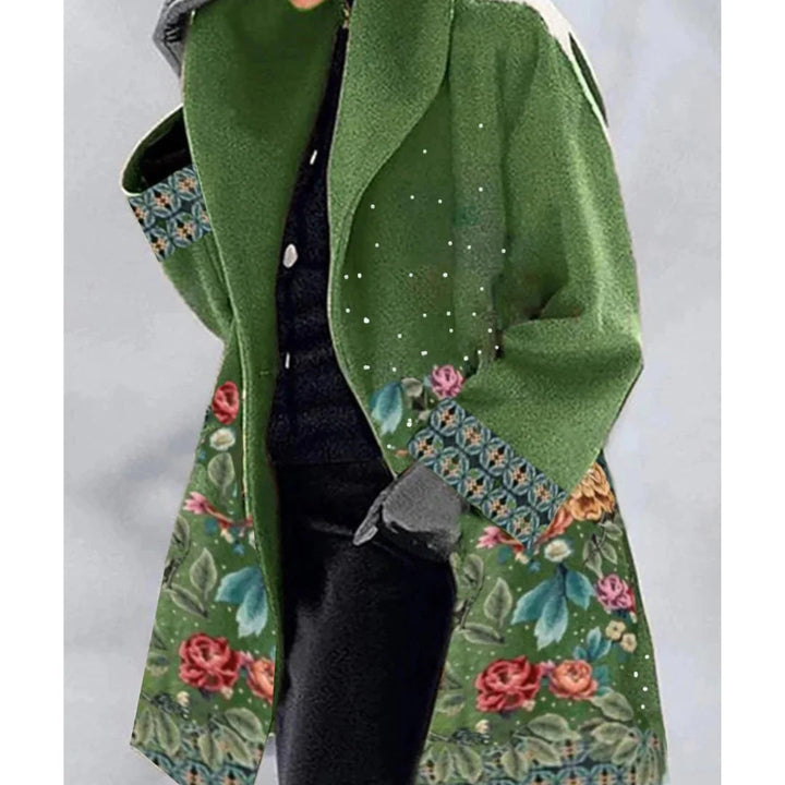 Bedruckter Winter Trenchcoat Für Damen | Lang