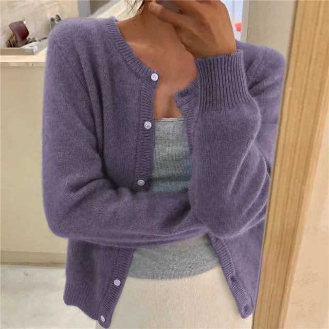 Gestrickte Strickjacke Für Damen | Langarm