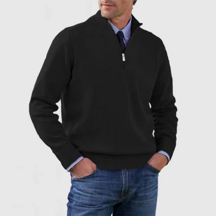 Herrenpullover Mit Halbem Reißverschluss | Langarm