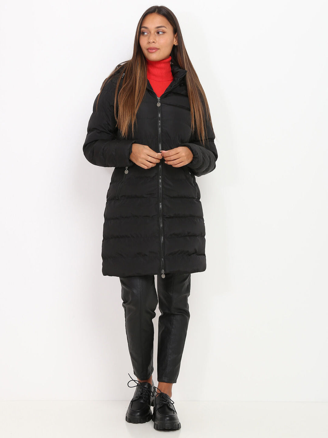 Damen Daunen Winterjacke Mit Kapuze | Reißverschluss