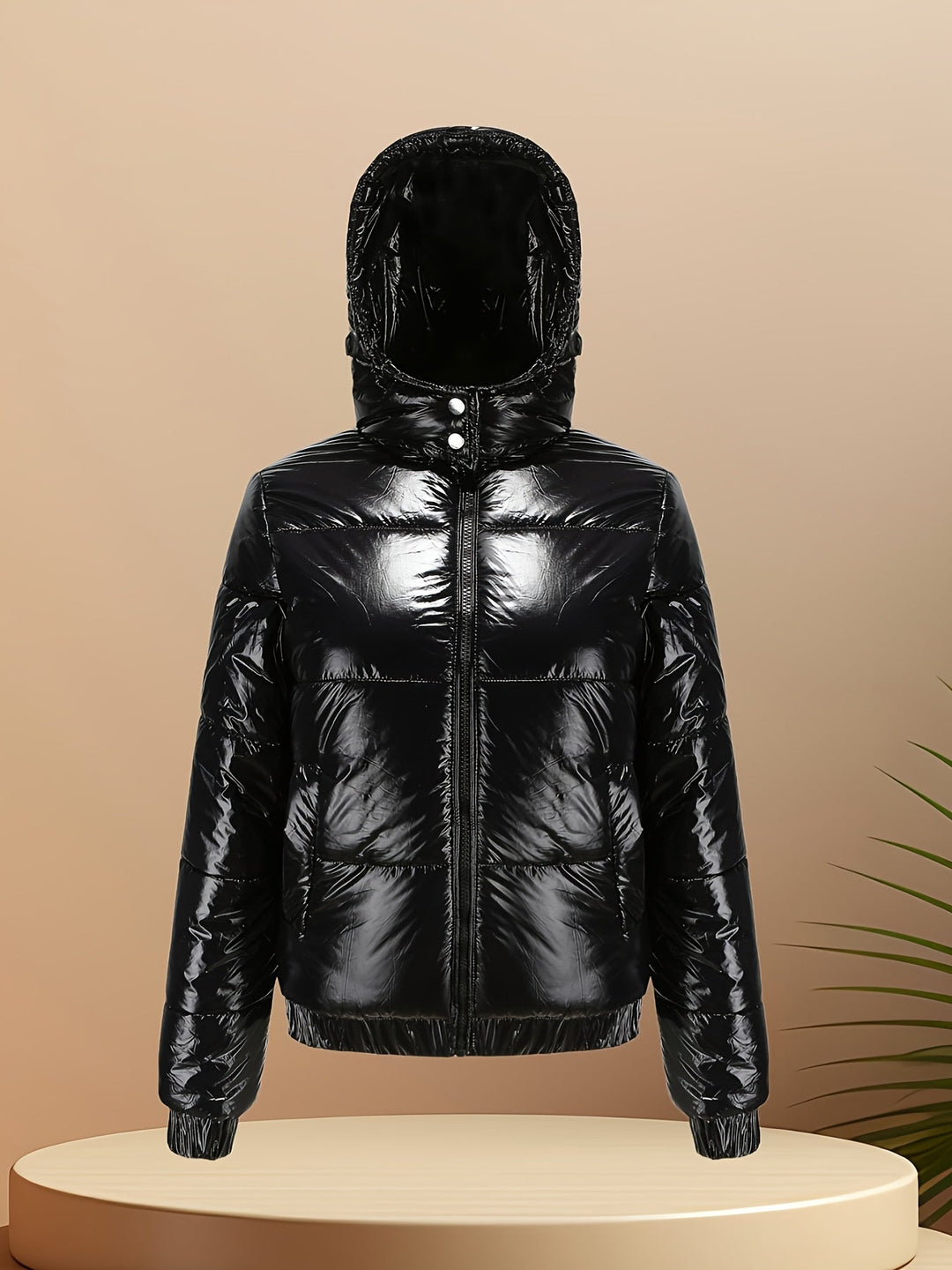 Damen Winter-Daunenjacke Mit Kapuze | Lange Ärmel