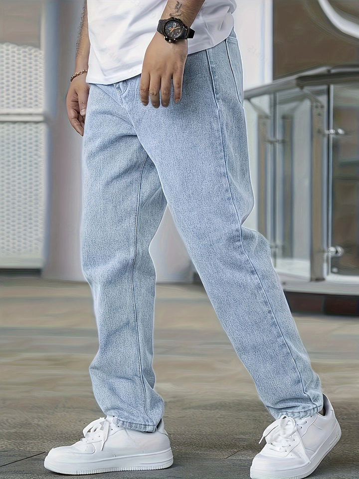 Freizeit Leicht Gewaschene Herrenjeans | Gerades Bein