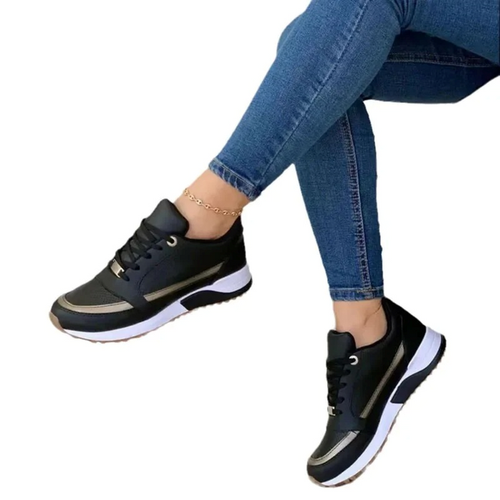 Damen Alle Jahreszeiten-Dicker Sohle Sneaker mit and Schnürung