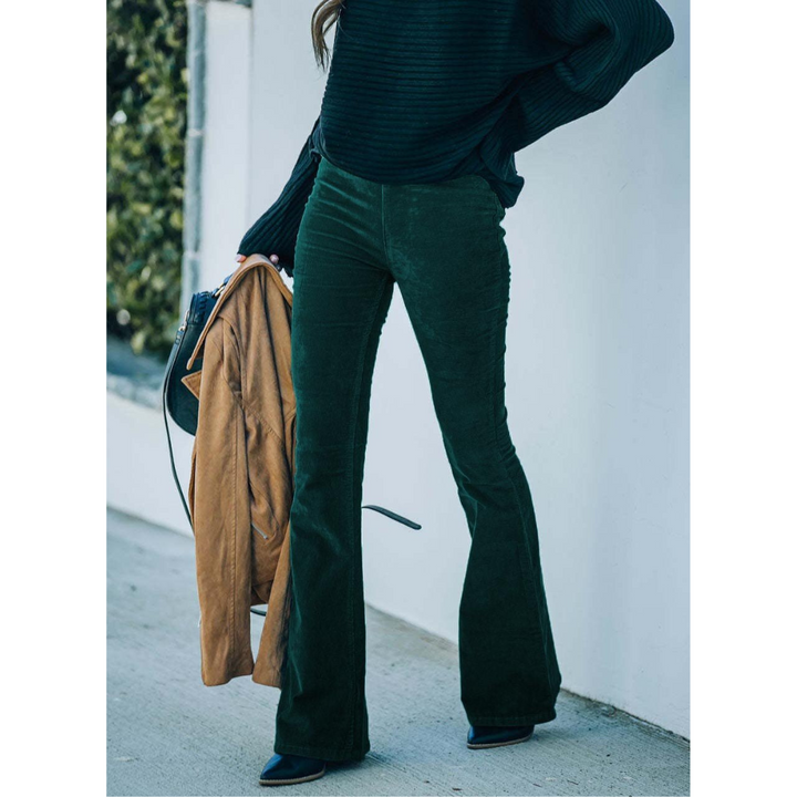 Damen Cord Jeans Mit Weitem Bein | High Waist