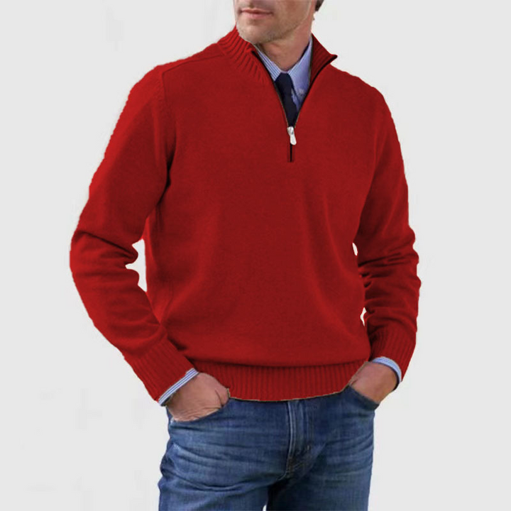 Herrenpullover Mit Halbem Reißverschluss | Langarm