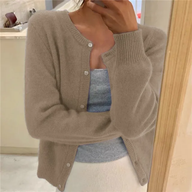 Gestrickte Strickjacke Für Damen | Langarm