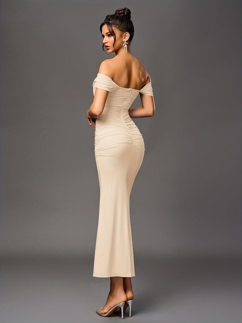 Damen Maxi Hochzeitsgastkleid | Schulterfrei