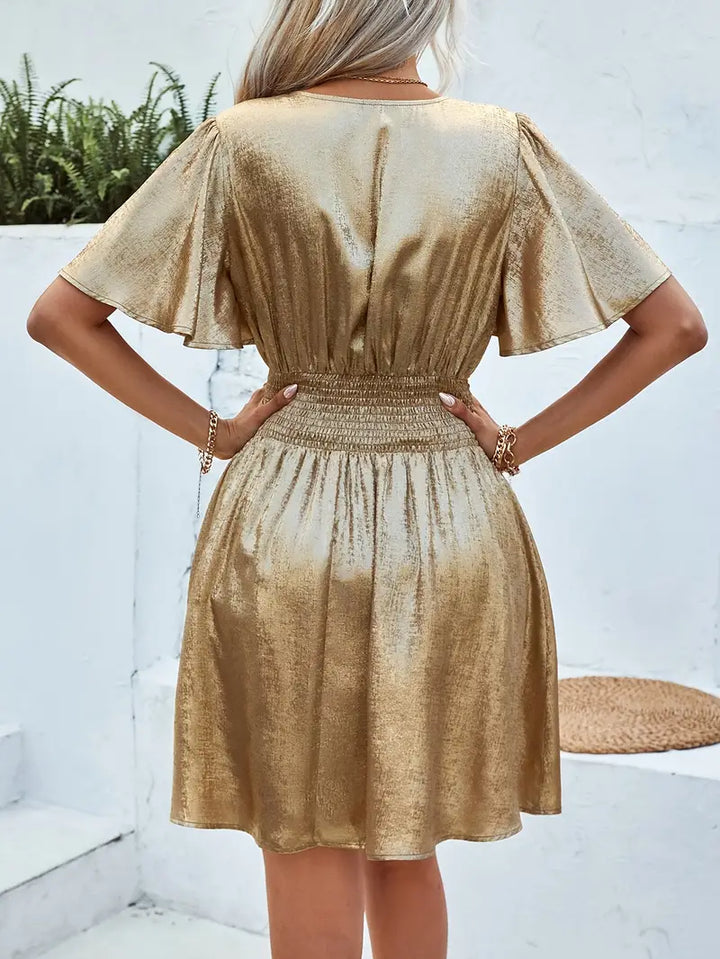 Damen-Schimmer-Mini-Kleid